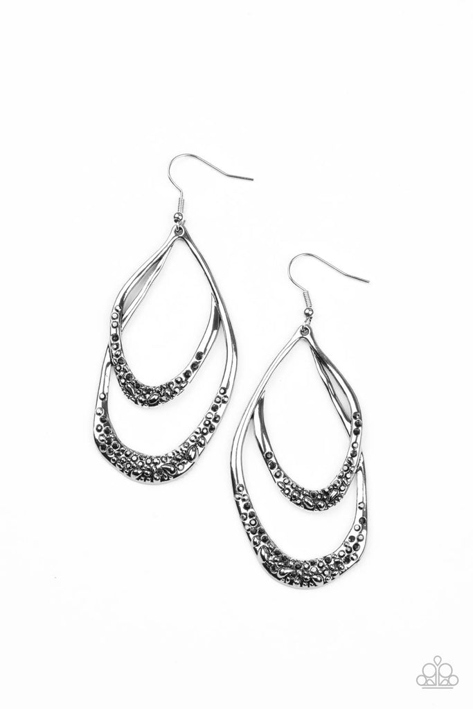 Beyond Your GLEAMS - Silver Hematite Rhinestone Earrings - Paparazzi