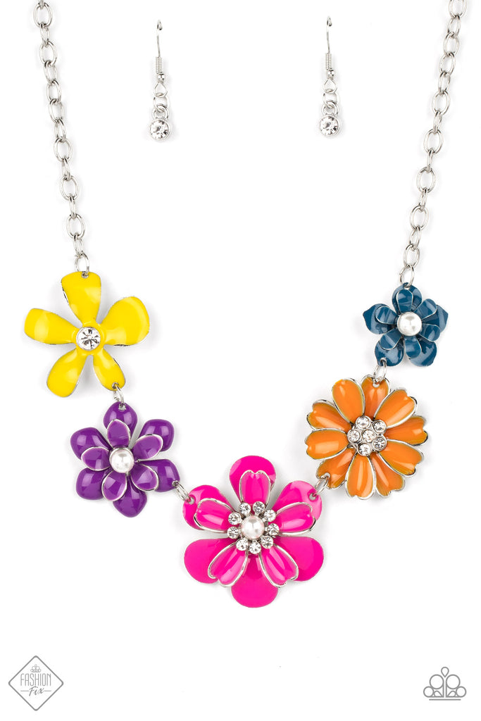 Floral Reverie - Multi Flower Necklace - September 2022 Fashion Fix - Paparazzi