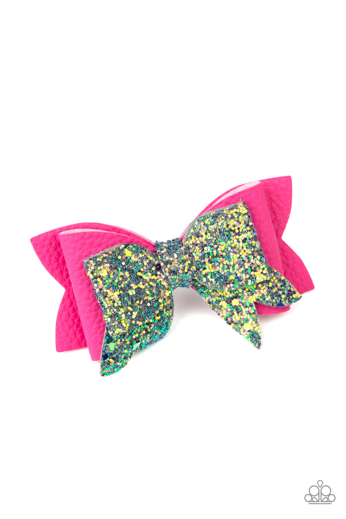 Sugary Sequins - Pink Sequin Hair Bow - Paparazzi