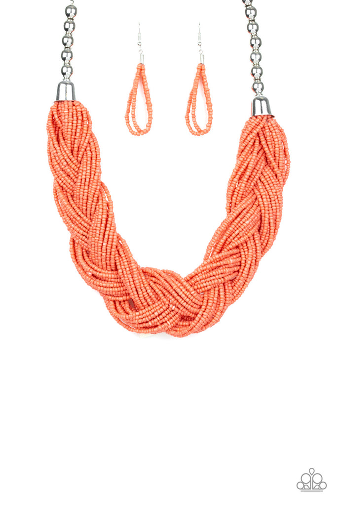 The Great Outback - Orange Seed Bead Necklace - Paparazzi
