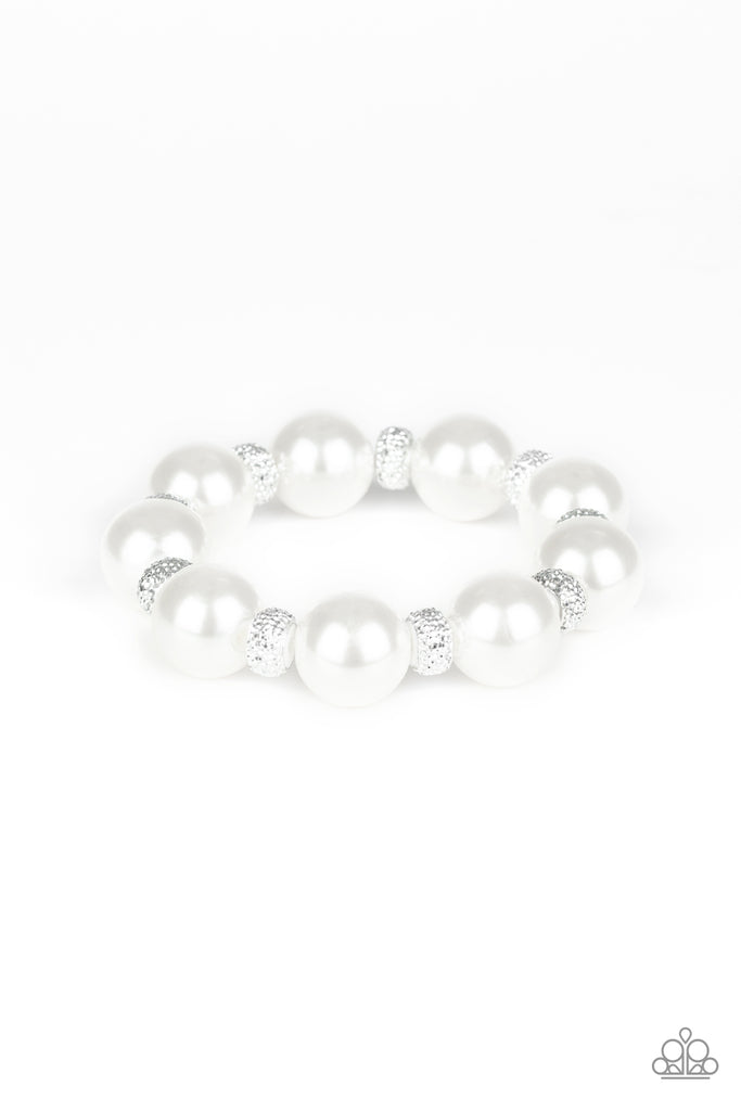 Extra Elegant - White Pearl Bracelet - Paparazzi Accessories - Chic Jewelry Boutique by Andrea