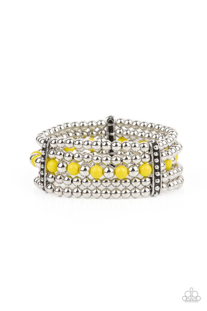 Gloss Over The Details - Yellow Bracelet - Paparazzi