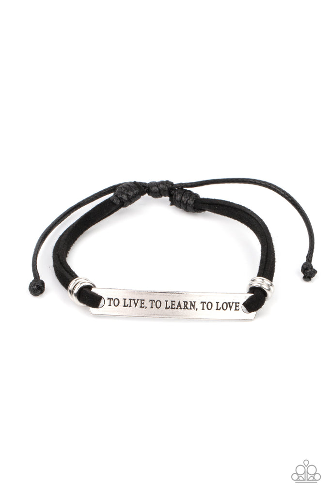 To Live, To Learn, To Love - Black Inspirational Bracelet - Paparazzi