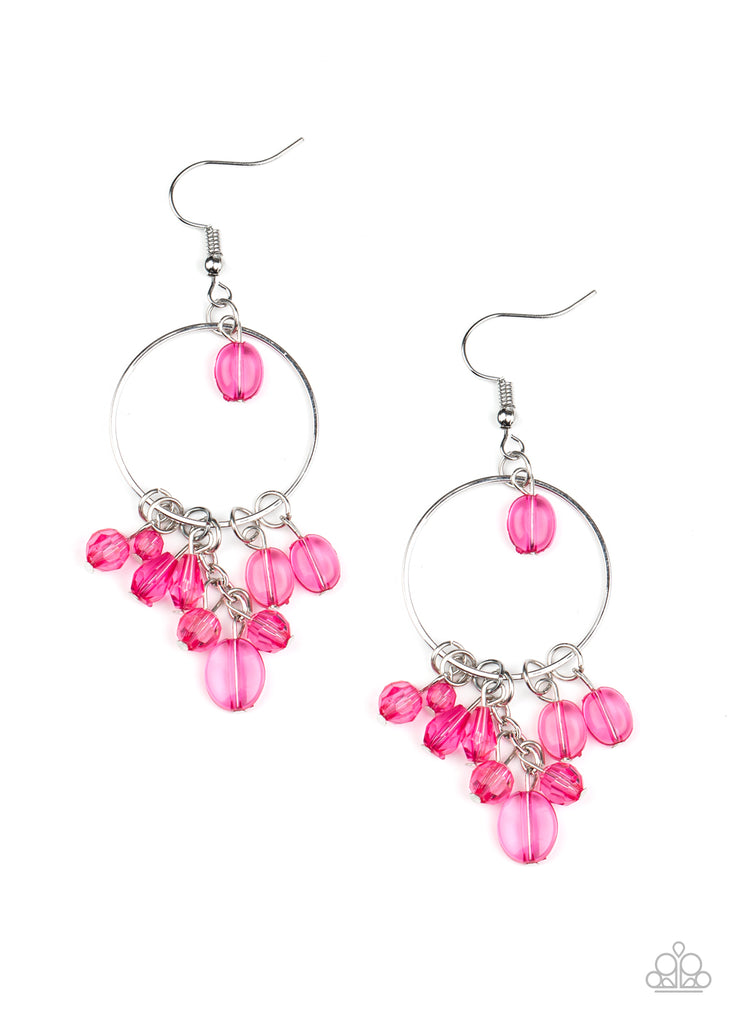 Where The Sky Touches The Sea - Pink Earrings - Paparazzi