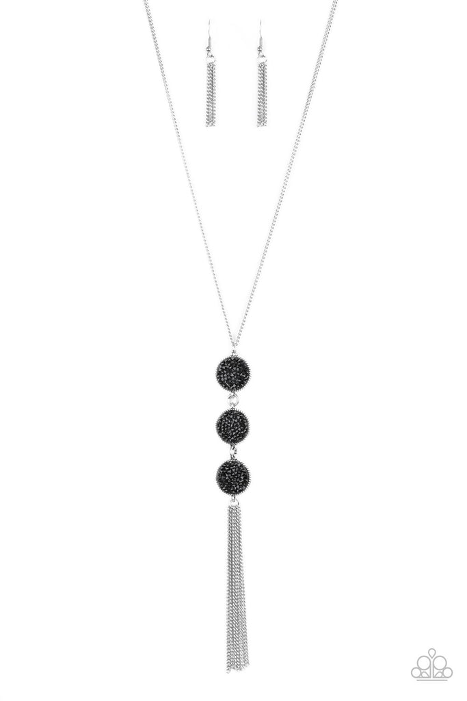 Triple Shimmer - Black Prism Rhinestone Necklace - Paparazzi