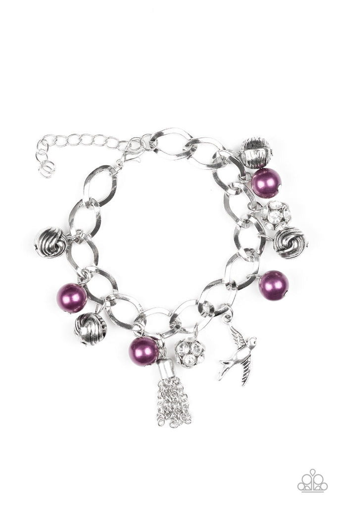 Lady Love Dove - Purple Charm Bracelet - Paparazzi Accessories - Chic Jewelry Boutique by Andrea