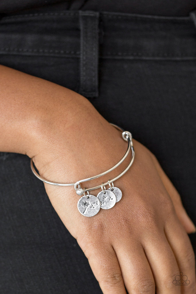 Dreamy Dandelions - Silver Floral Charm Bracelet - Paparazzi Accessories - Chic Jewelry Boutique by Andrea