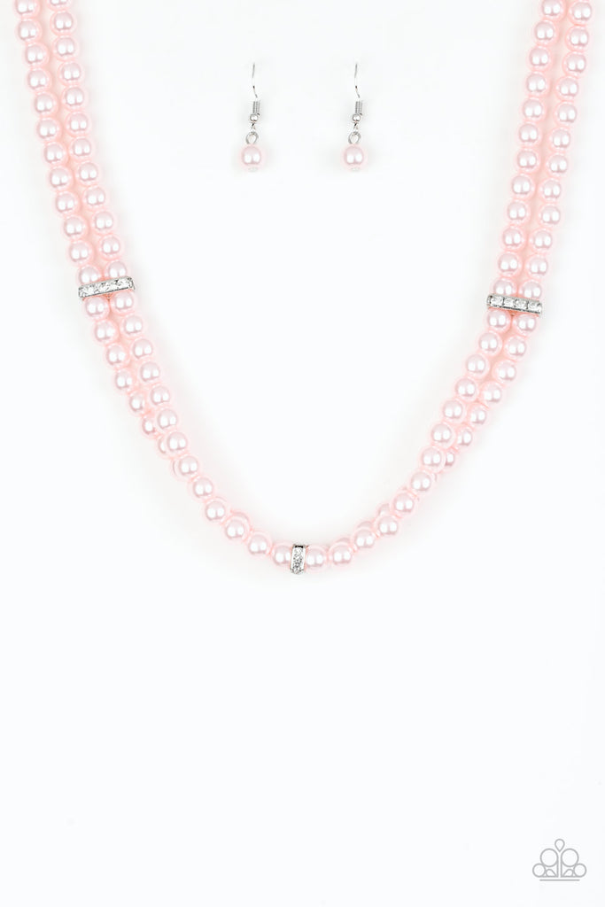 Put On Your Party Dress - Pink Pearl Necklace & Earring Set - Paparazzi Accessories - Chic Jewelry Boutique by Andrea