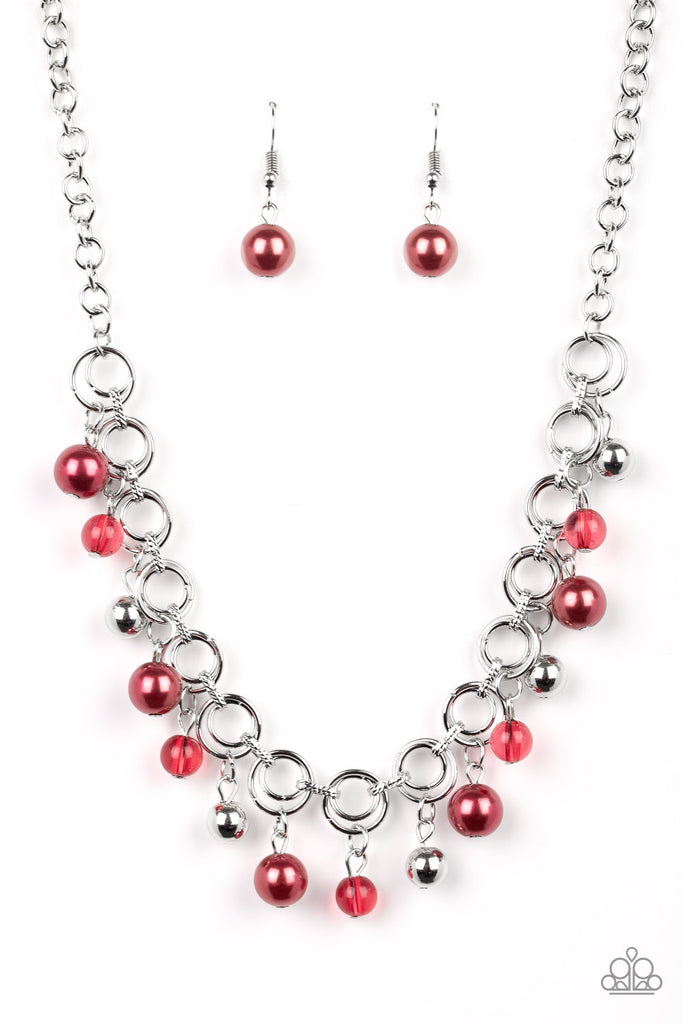 Fiercely Fancy - Red & Silver Necklace - Paparazzi