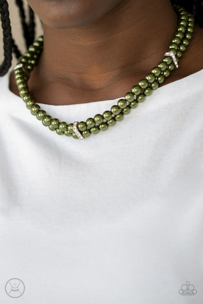Put On Your Party Dress - Green Pearl Choker Necklace - Paparazzi Accessories