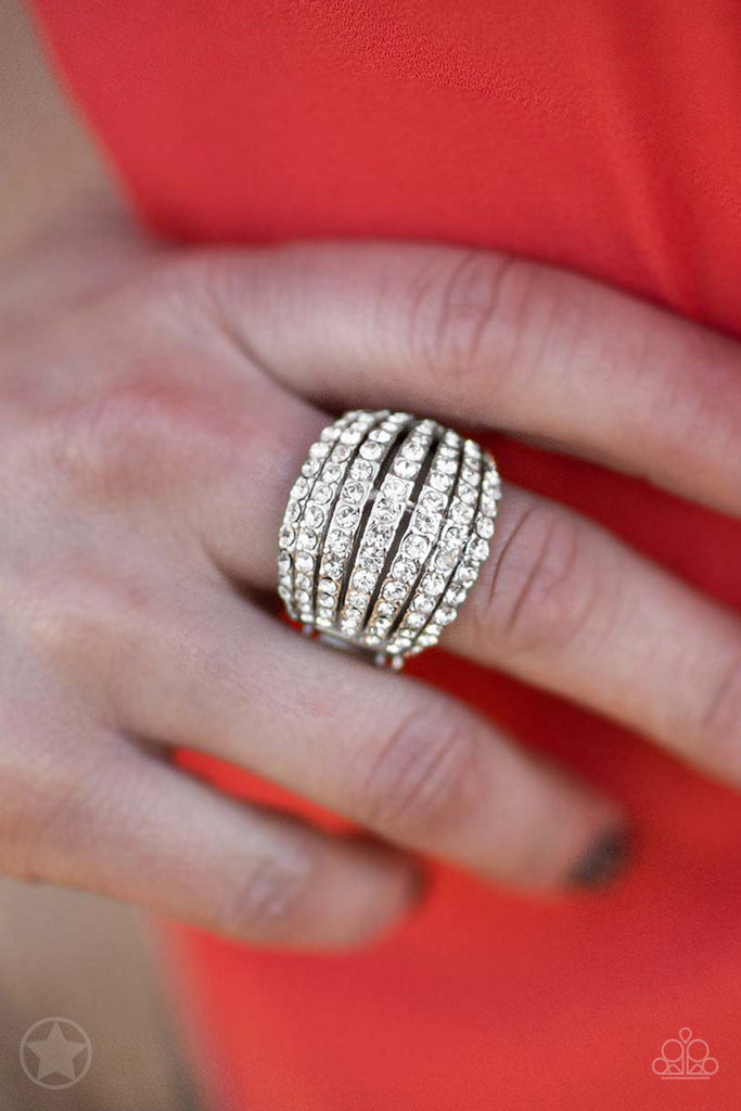 Blinding Brilliance White Rhinestone Ring Paparazzi Chic Jewelry