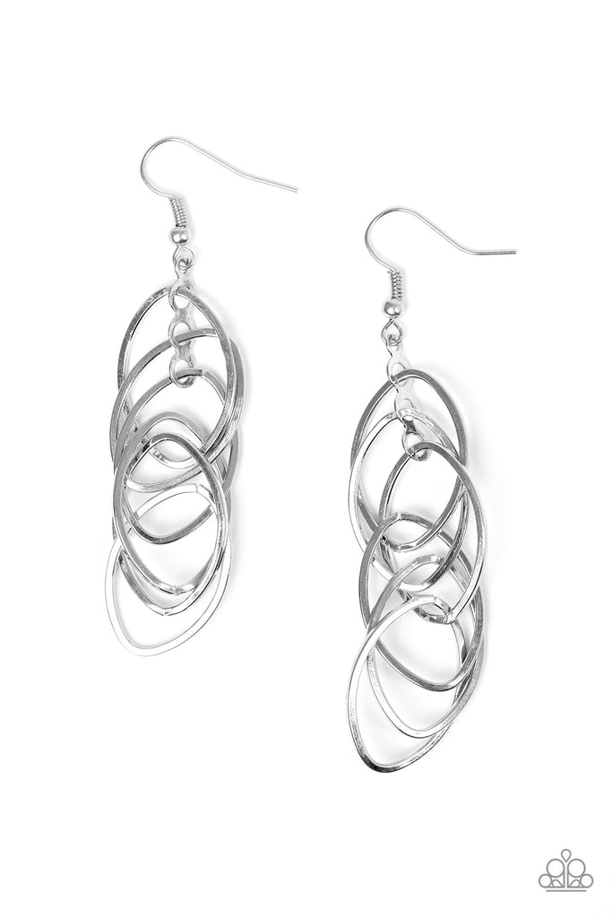 Tangle Tango - Silver Teardrop Earrings - Paparazzi Accessories - Chic Jewelry Boutique by Andrea