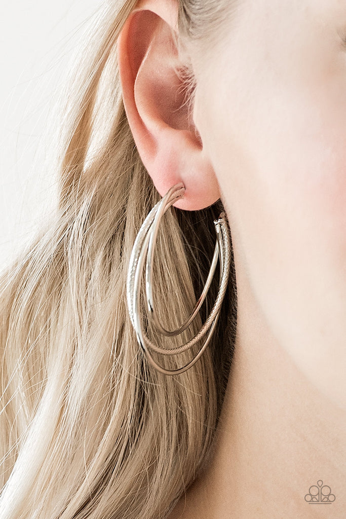 Jumpin Through Hoops - Silver Hoop Earrings - Paparazzi Accessories - Chic Jewelry Boutique by Andrea