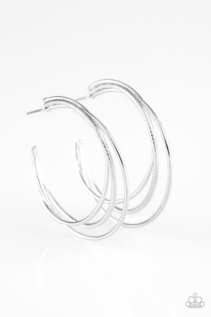 Jumpin Through Hoops - Silver Hoop Earrings - Paparazzi Accessories - Chic Jewelry Boutique by Andrea