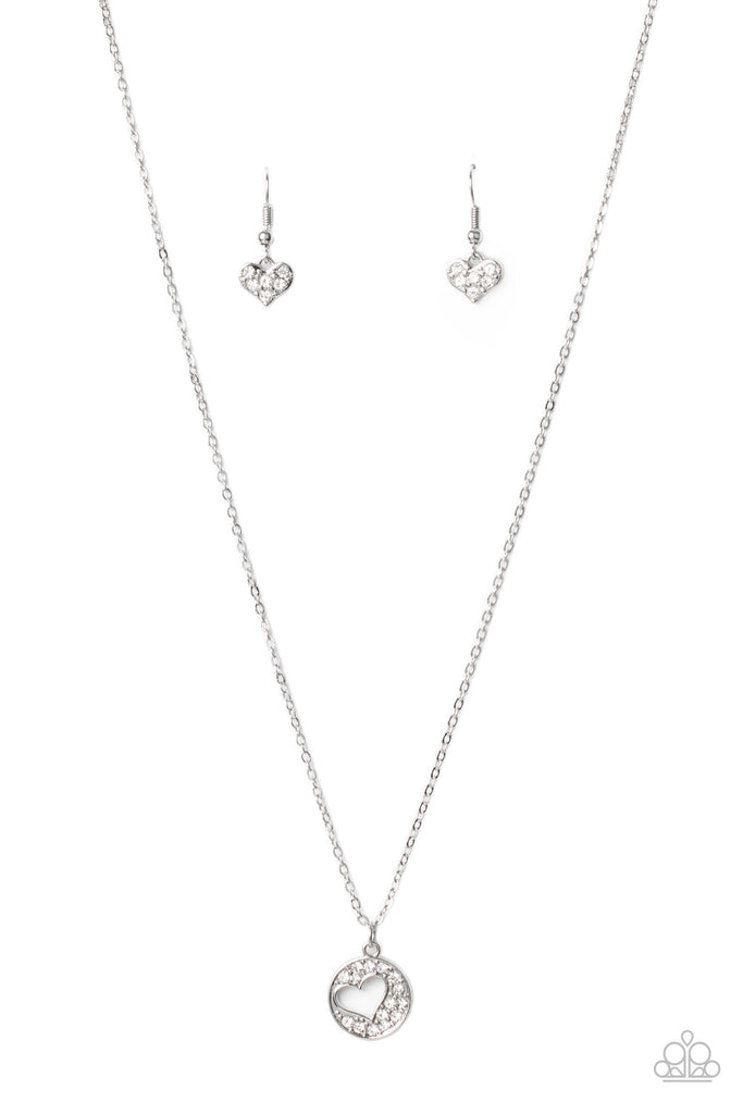 Bare Your Heart - White Heart Necklace - Paparazzi