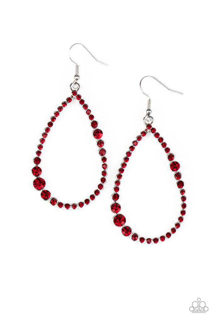 Diva Dimension - Red Rhinestone Earrings - Paparazzi