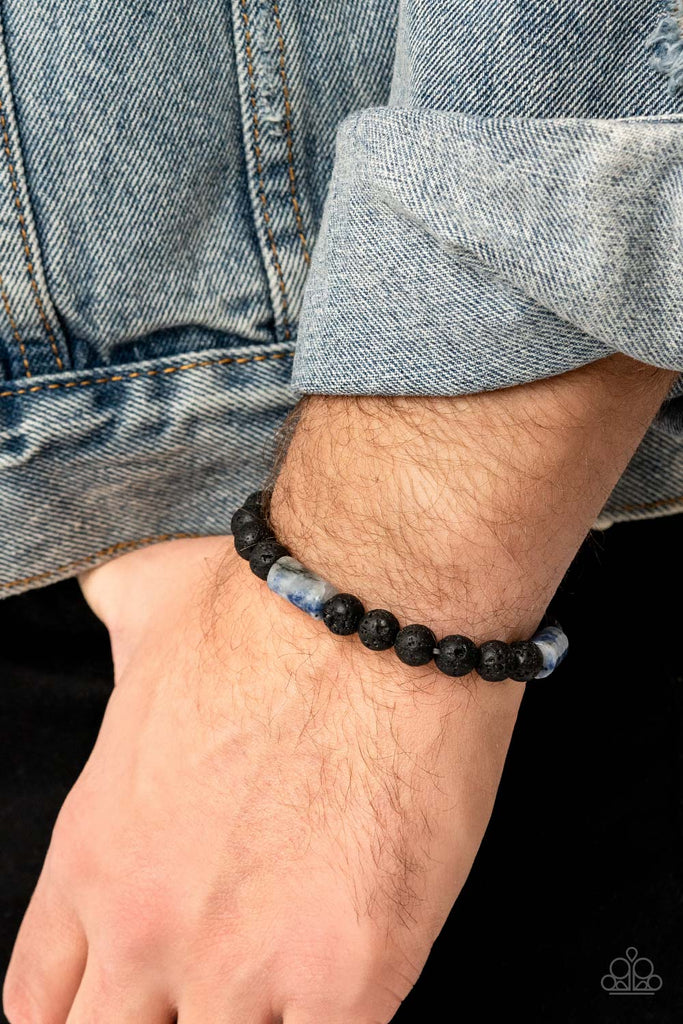 Earthy Energy - Blue & Black Stone Bracelet - Paparazzi