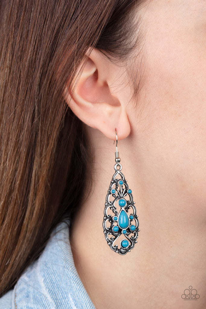  Fantastically Fanciful - Mosaic Blue Earrings - Paparazzi