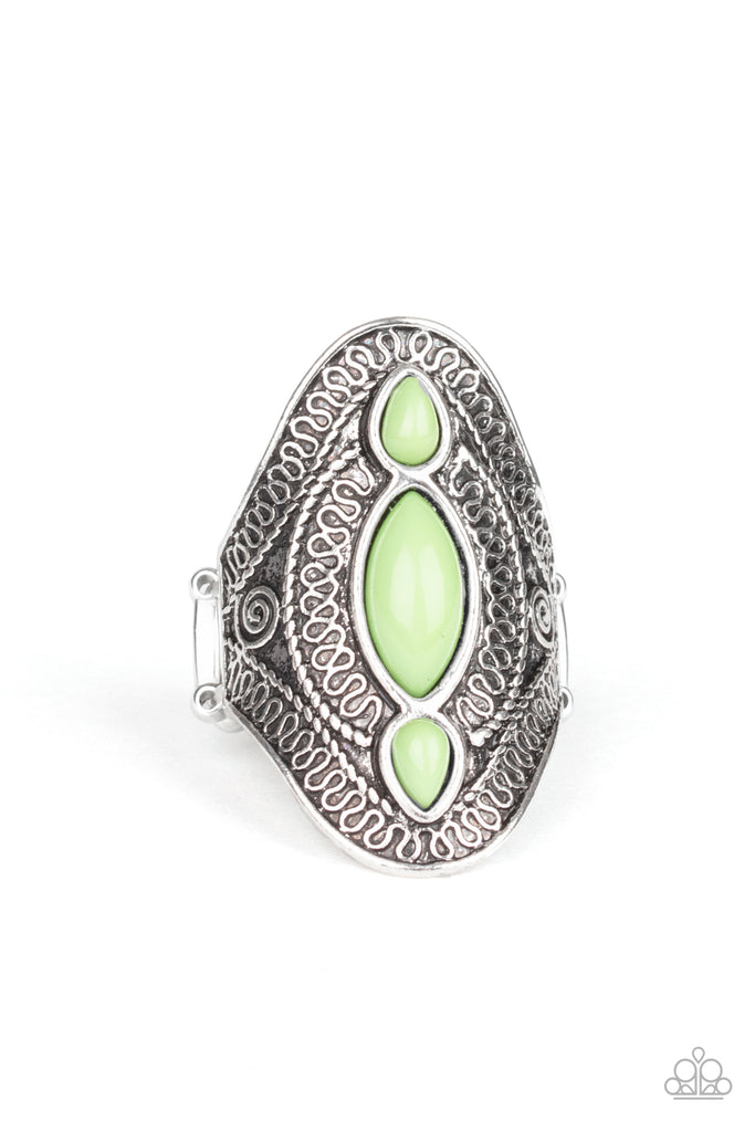 Kindred Spirit - Green Teardrop & Marquise Ring - Paparazzi