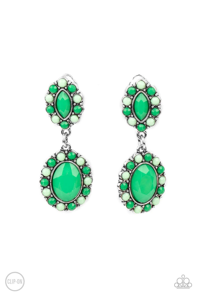 Positively Pampered - Green Earrings - Paparazzi