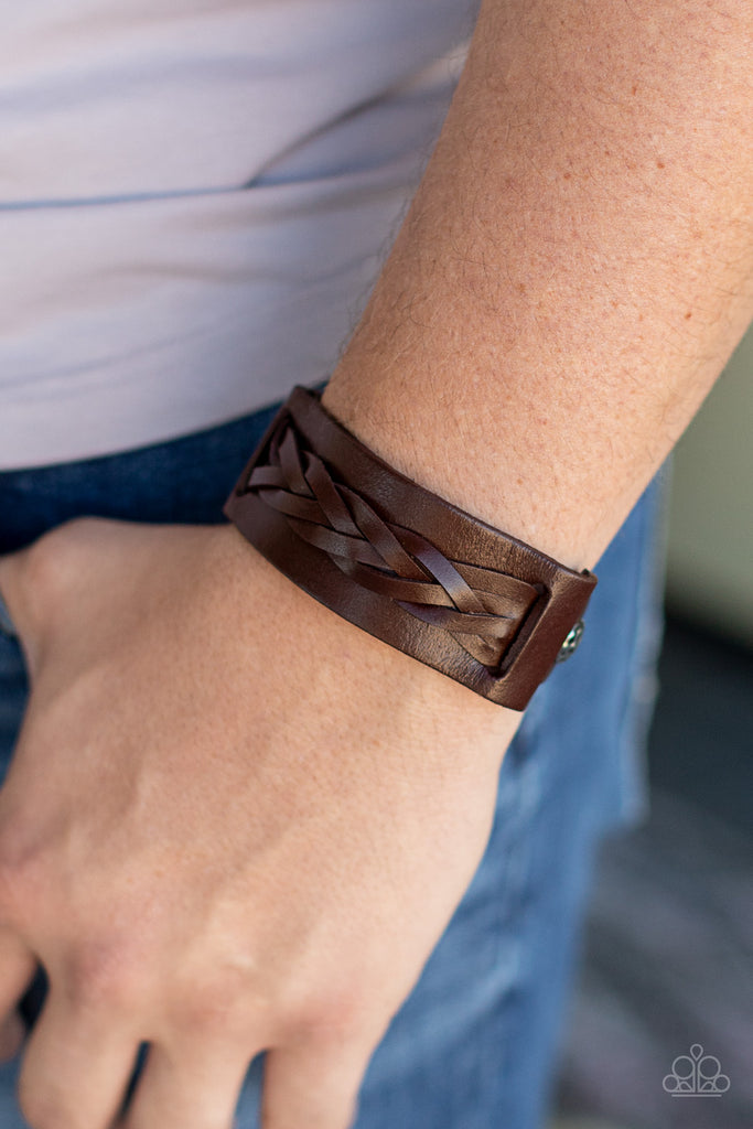 Practical Pioneer - Brown Leather Bracelet - Convention Exclusive 2021 - Paparazzi
