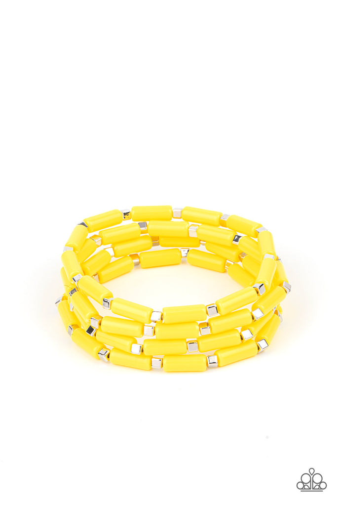 Radiantly Retro - Yellow Bracelet - Paparazzi