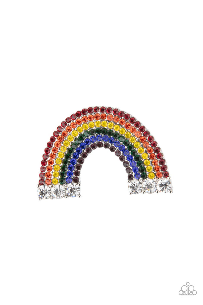 Somewhere Over The RHINESTONE Rainbow - Multi Hair Clip - Chic Jewelry