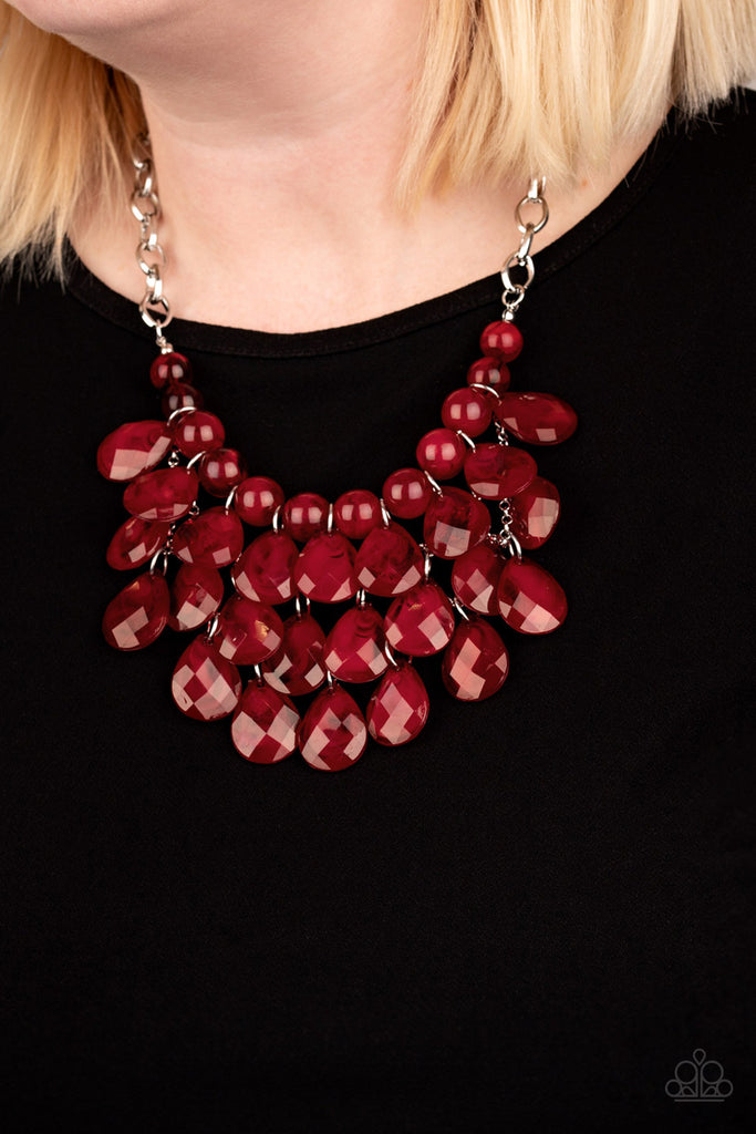 Sorry To Burst Your Bubble - Red Necklace - Paparazzi