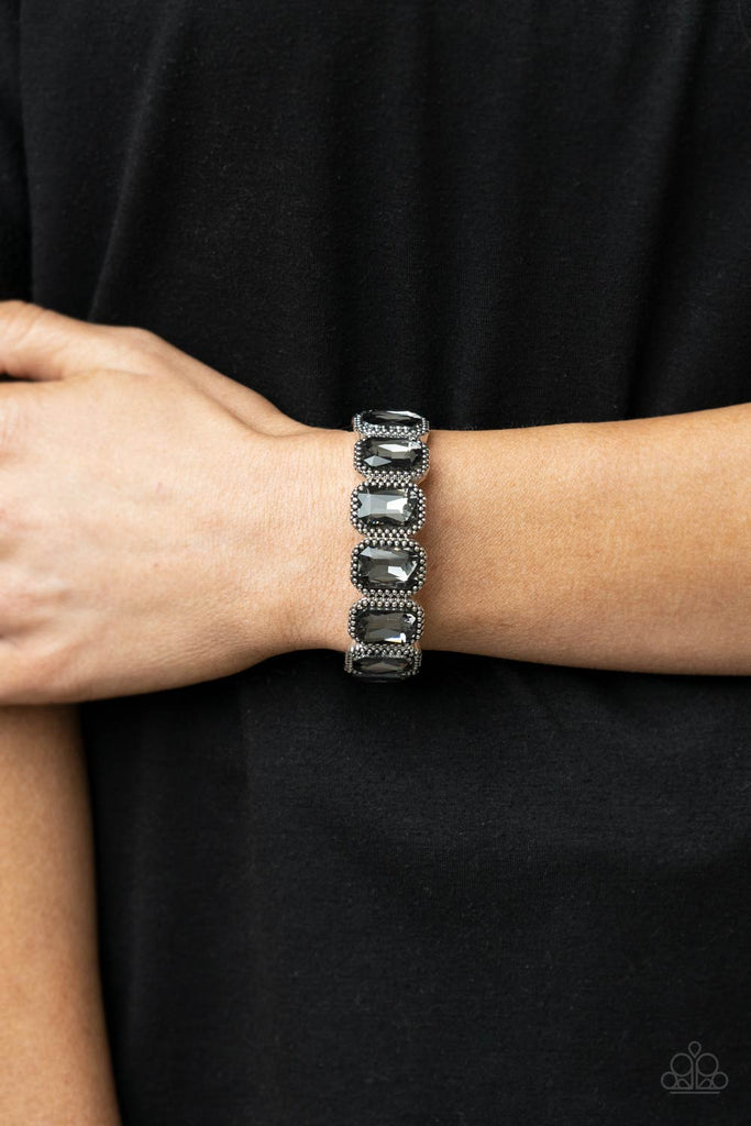 Studded Smolder Silver Smoky - Paparazzi Bracelet  - Paparazzi jewelry images