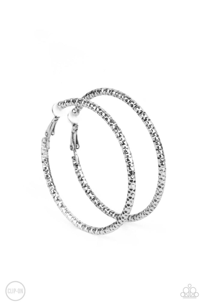 Subtly Sassy - Silver Hoop Clip-On Earrings - Paparazzi