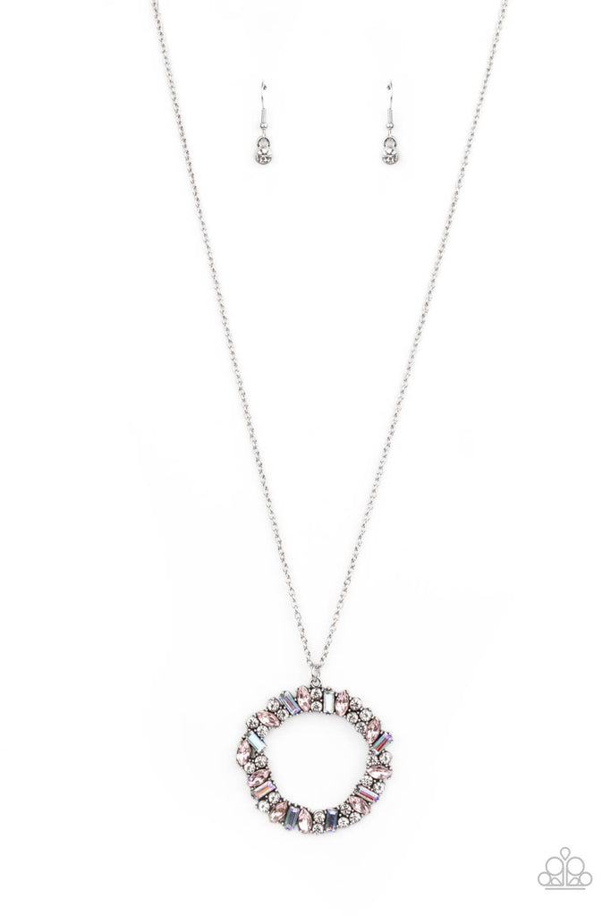 Wreathed in Wealth - Pink Rhinestone Necklace - Paparazzi