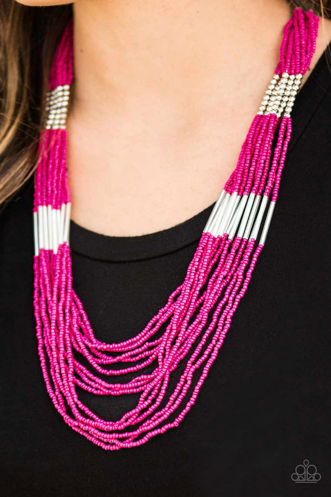 Let It BEAD - Pink Seed Bead Necklace - Paparazzi