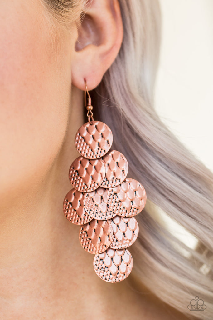 The Party Animal - Copper Earrings - Paparazzi Accessories - Chic Jewelry Boutique by Andrea
