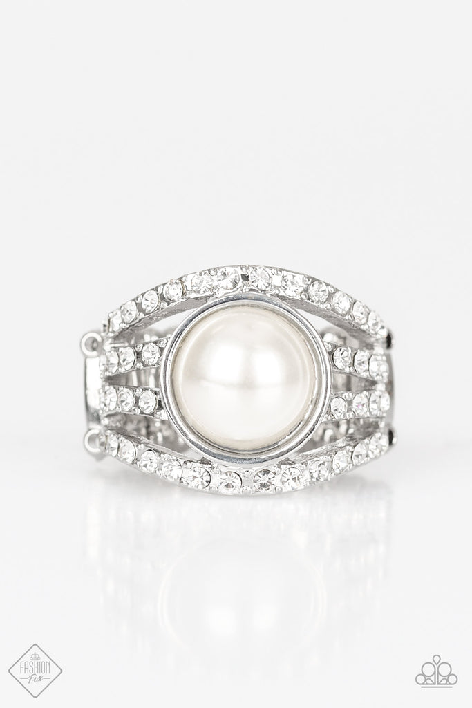 A Big Break - White Pearl Ring - Paparazzi