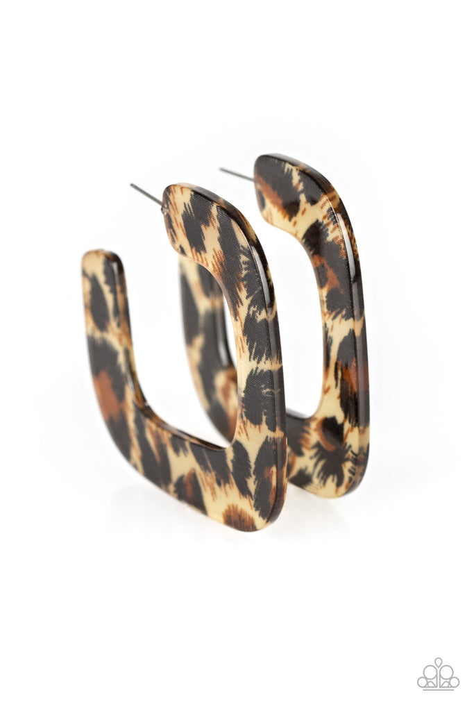 Cheetah Incognita Brown Earrings Paparazzi Chic Jewelry Boutique 