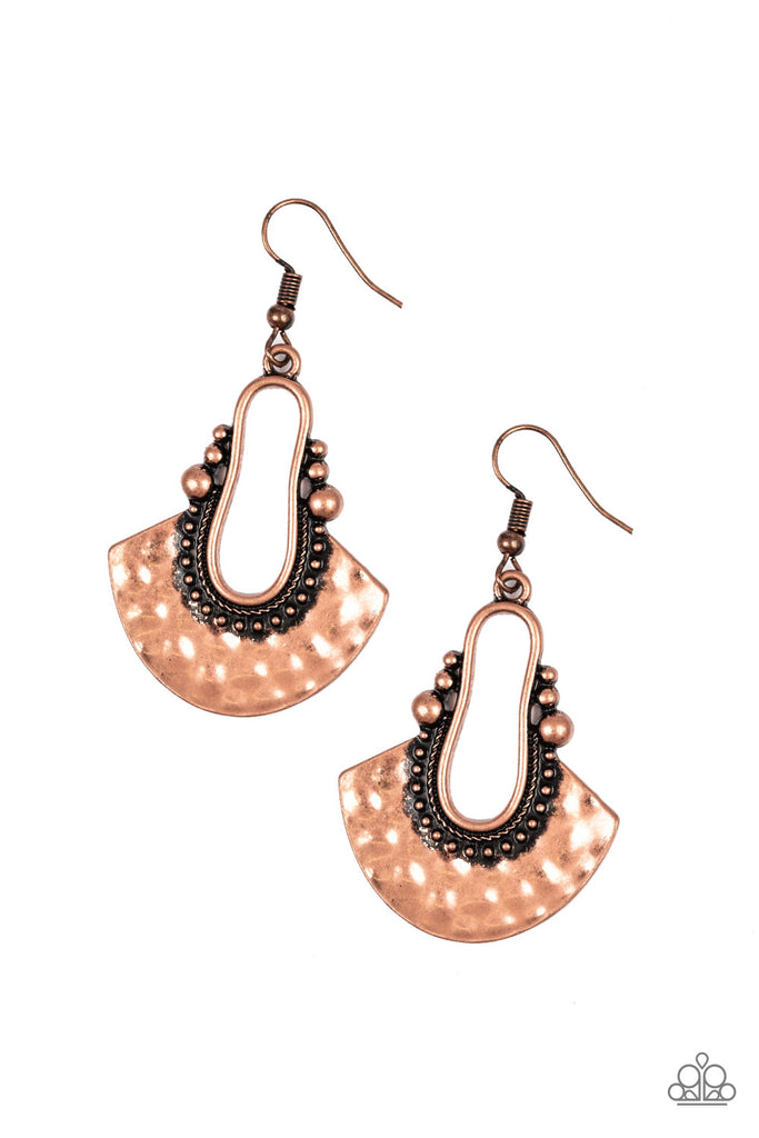 When In Cusco - Copper Hammered Earrings - Paparazzi Accessories - Chic Jewelry Boutique by Andrea