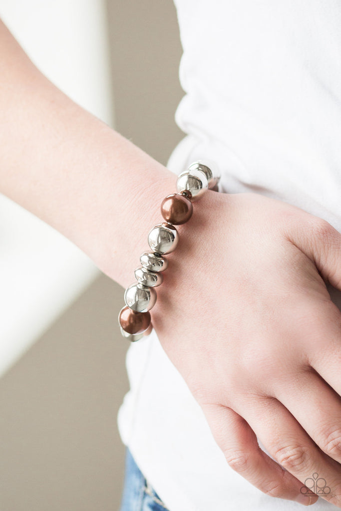 Upper Manhattan - Brown & Silver Bracelet - Paparazzi Accessories - Chic Jewelry Boutique by Andrea
