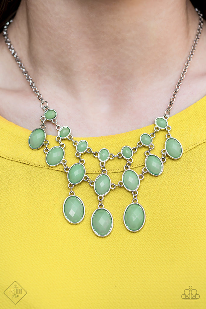 Mermaid Marmalade Green Necklace & Earring Set - May 2019 Fashion Fix - Paparazzi Accessories - Chic Jewelry Boutique by Andrea
