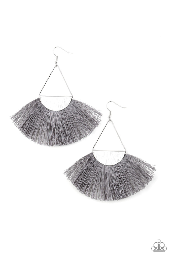 Modern Mayan - Silver Fringe Earrings - Paparazzi Accessories - Chic Jewelry Boutique by Andrea