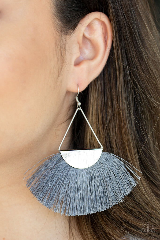 Modern Mayan - Silver Fringe Earrings - Paparazzi Accessories - Chic Jewelry Boutique by Andrea