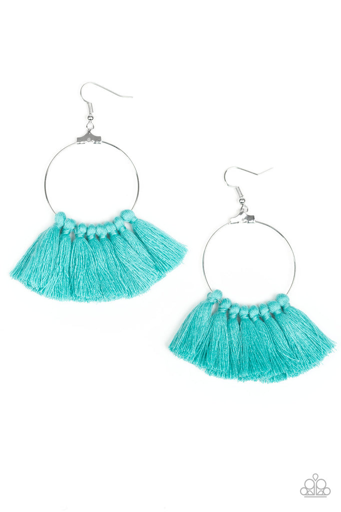 Peruvian Princess - Blue Fringe Earrings - Paparazzi Accessories - Chic Jewelry Boutique by Andrea