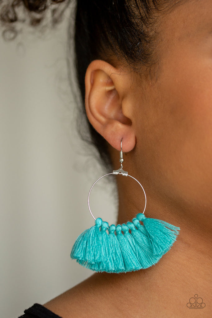Peruvian Princess - Blue Fringe Earrings - Paparazzi Accessories - Chic Jewelry Boutique by Andrea