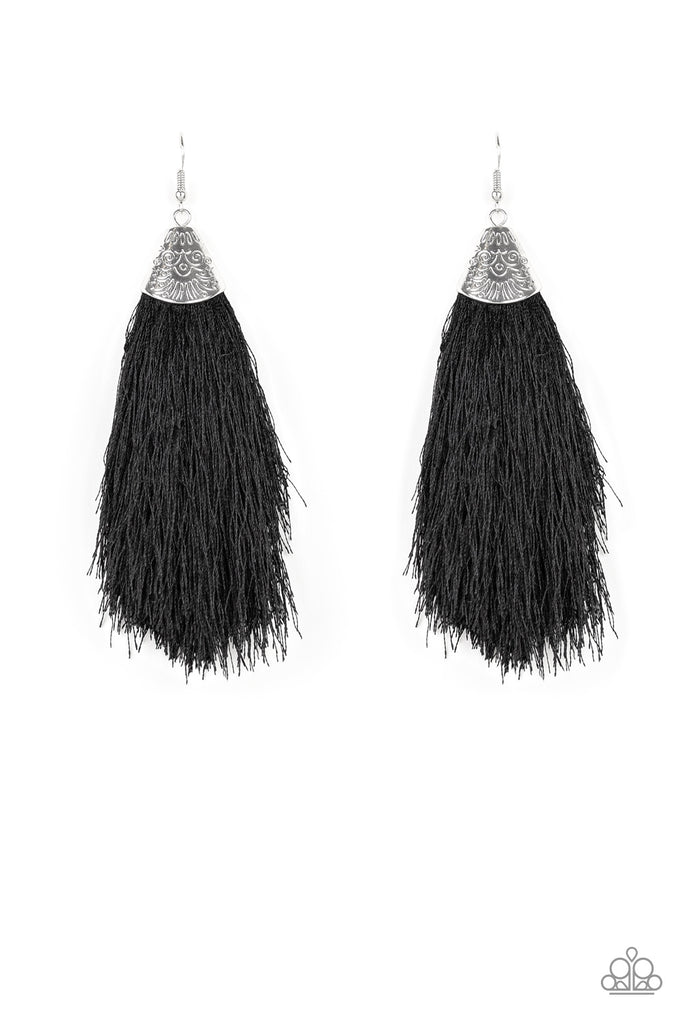 Tassel Temptress - Black Tribal Tassel Earrings - Paparazzi Accessories - Chic Jewelry Boutique by Andrea