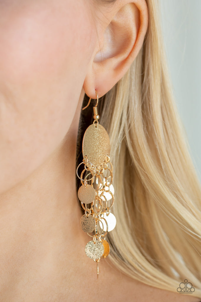 Turn On The BRIGHTS - Gold Earrings - Paparazzi Accessories - Chic Jewelry Boutique by Andrea