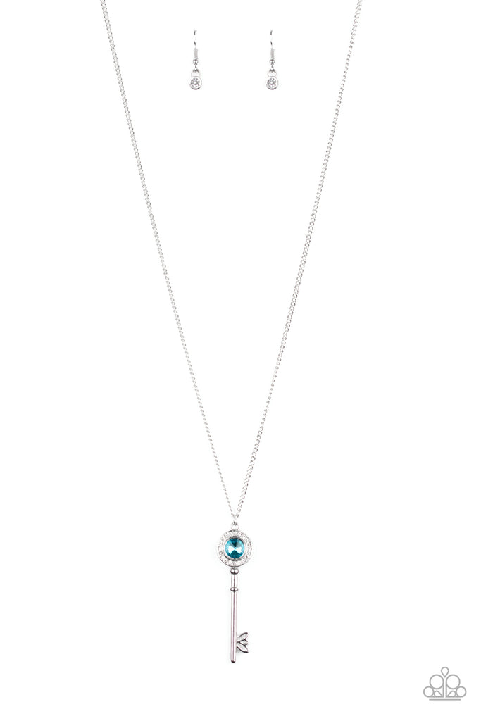 Secret Shimmer - Blue Key Necklace - Paparazzi 