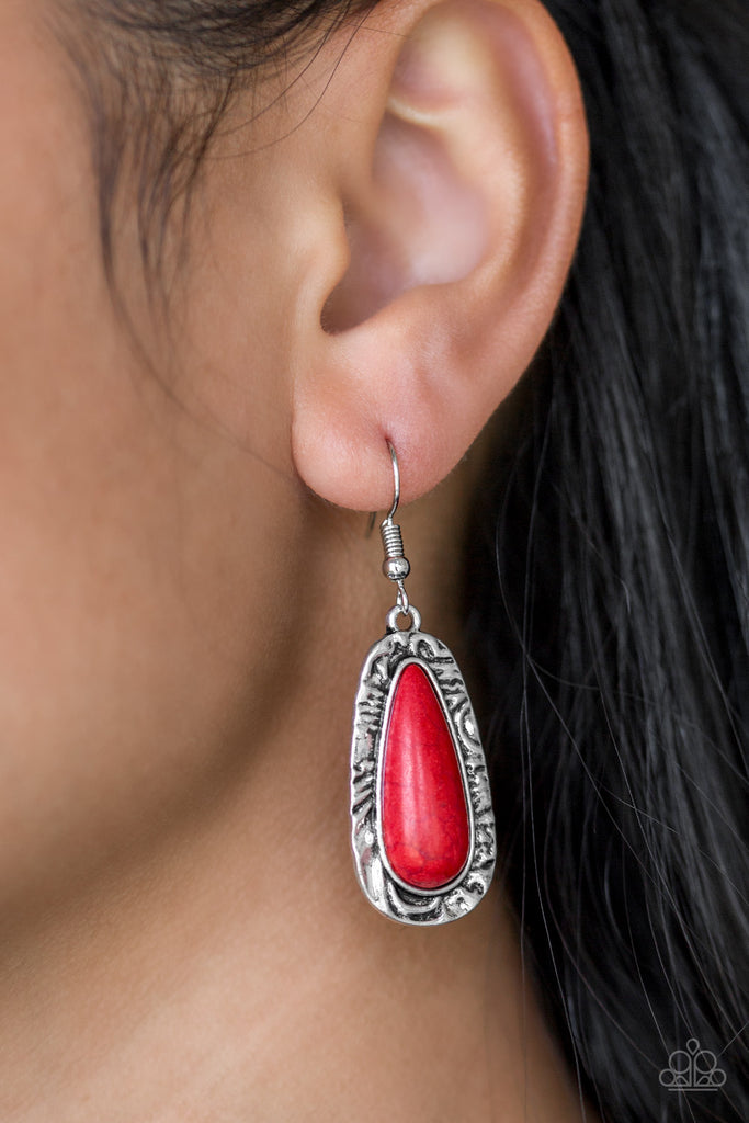 Cruzin Colorado - Red Stone Earrings - Paparazzi