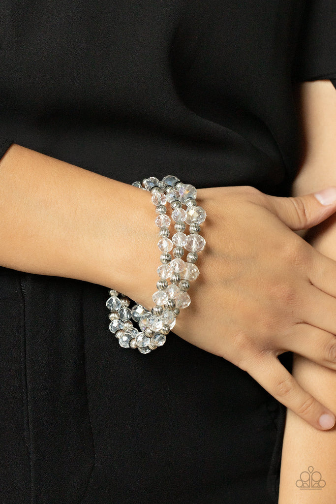 Sugar-Coated Sparkle - White Paparazzi Bracelet – jemtastic jewelry