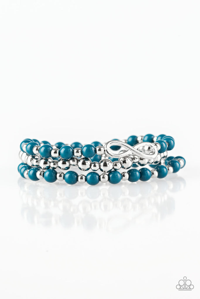 Immeasurably Infinite - Blue Infinity Charm Bracelet - Paparazzi