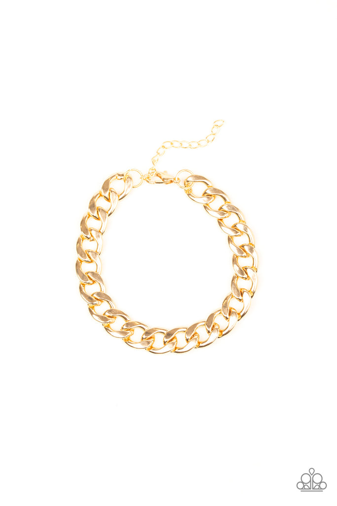 Leader Board - Gold Curb Link Chain Bracelet - Paparazzi