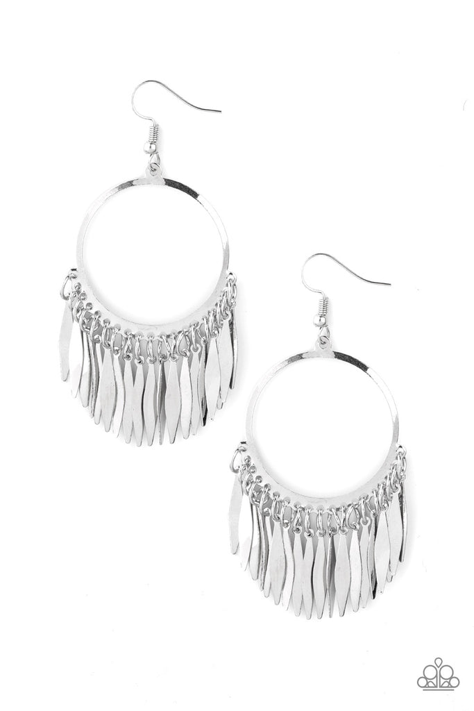 Radiant Chimes - Silver Earrings - Paparazzi